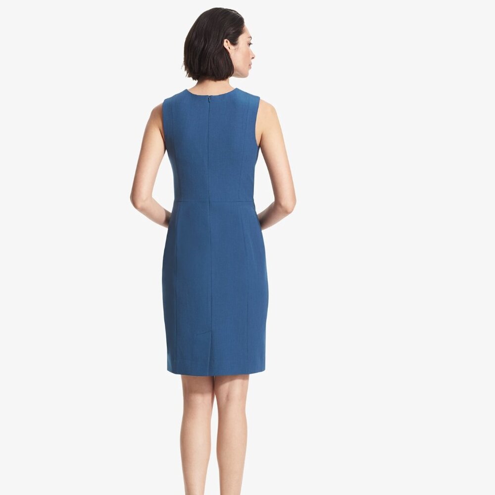 M.M. Lafleur The Shirley Dress Women's Teal Blue Sleeveless Sheath Dress Size 0 - Picture 3 of 6